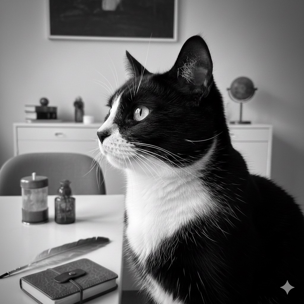 Professor Pawsworth posing for the camera